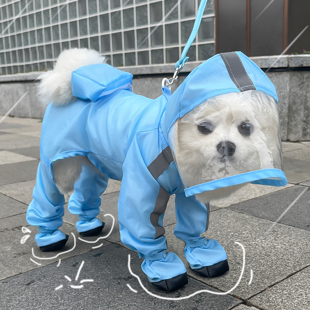 Dog Raincoat - Waterproof Full-Body Dog Raincoat with Leash