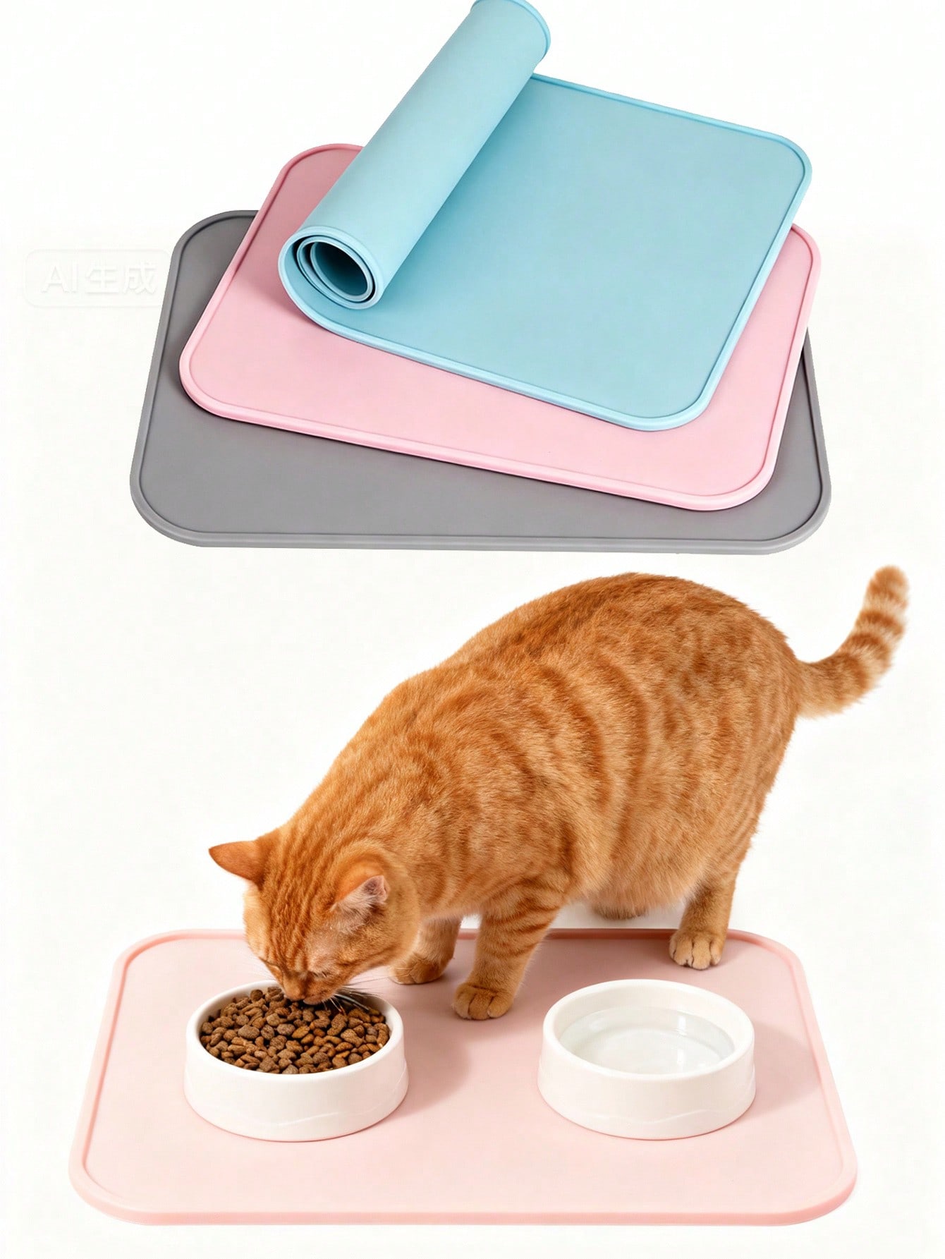 Pet Supplies For Dogs - 1pc/2pcs Pet Feeding Mat, Highly Absorbent,