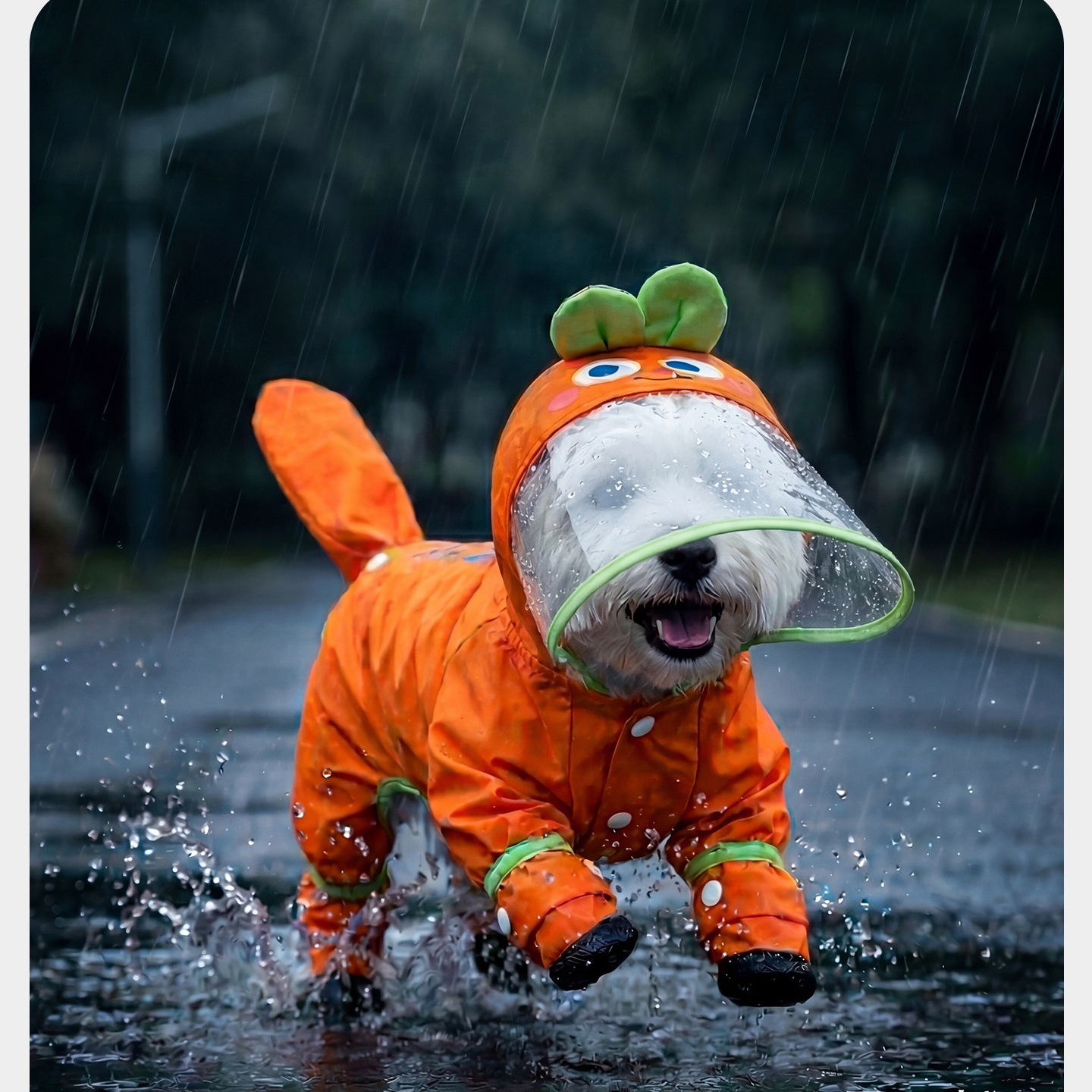 Orange Carrot Dog Raincoat Fou - Dog Raincoat recensie en prijs