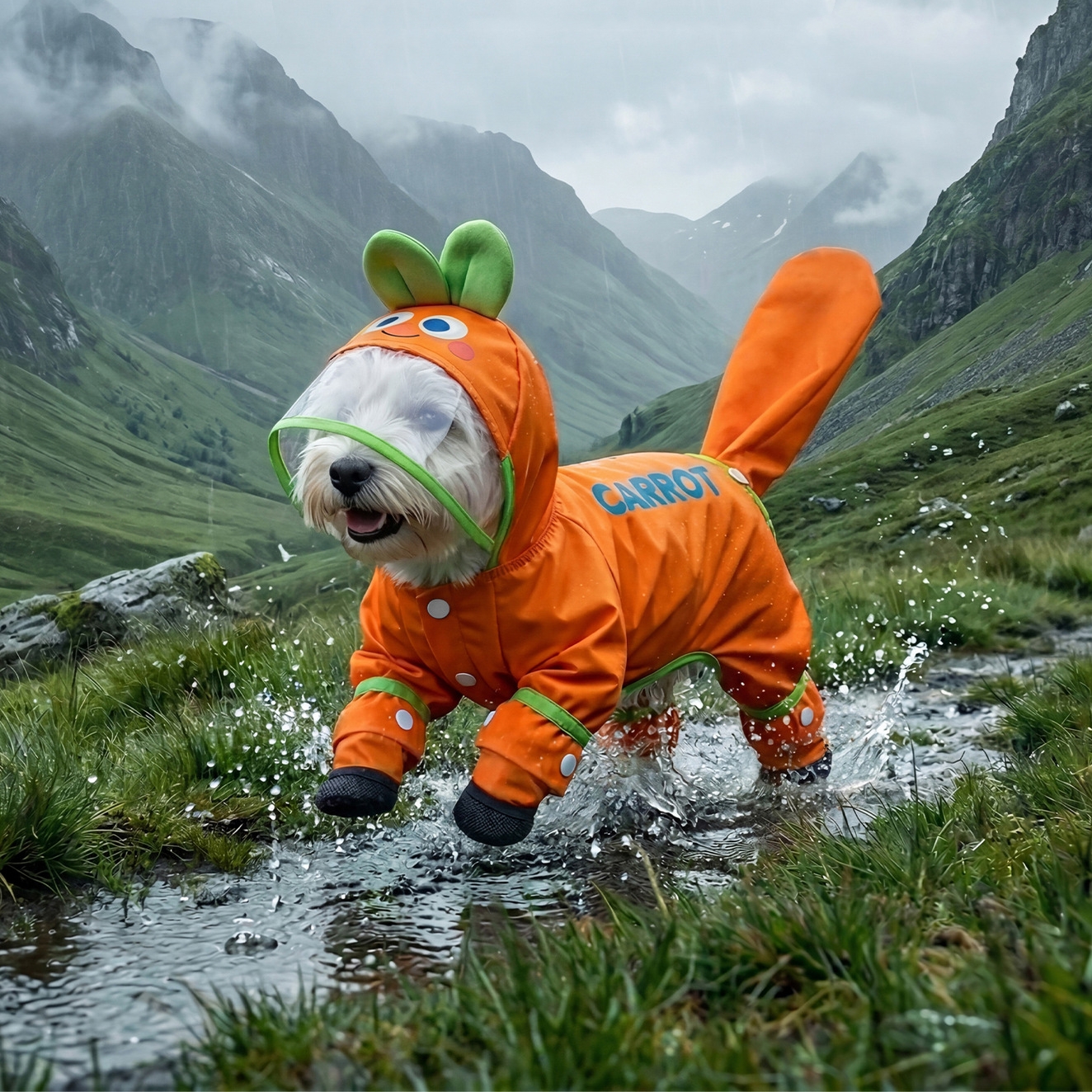 Orange Carrot Dog Raincoat Fou - Dog Raincoat recensie en prijs