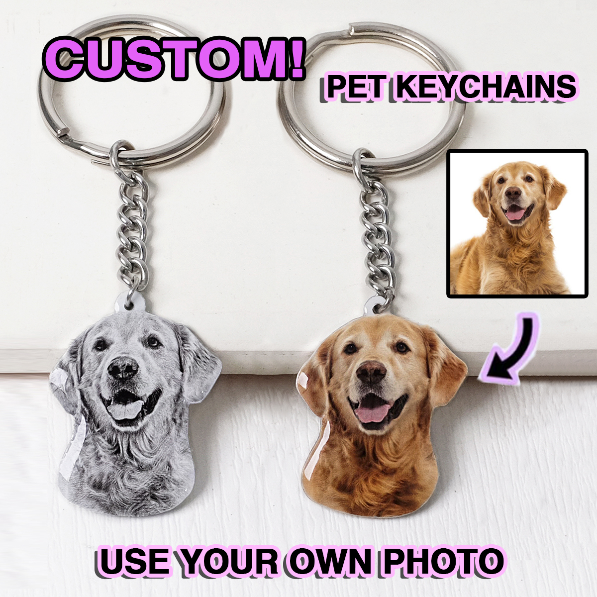 Custom Pet Photo Keychain Pers - Pet Supplies Store recensie en prijs