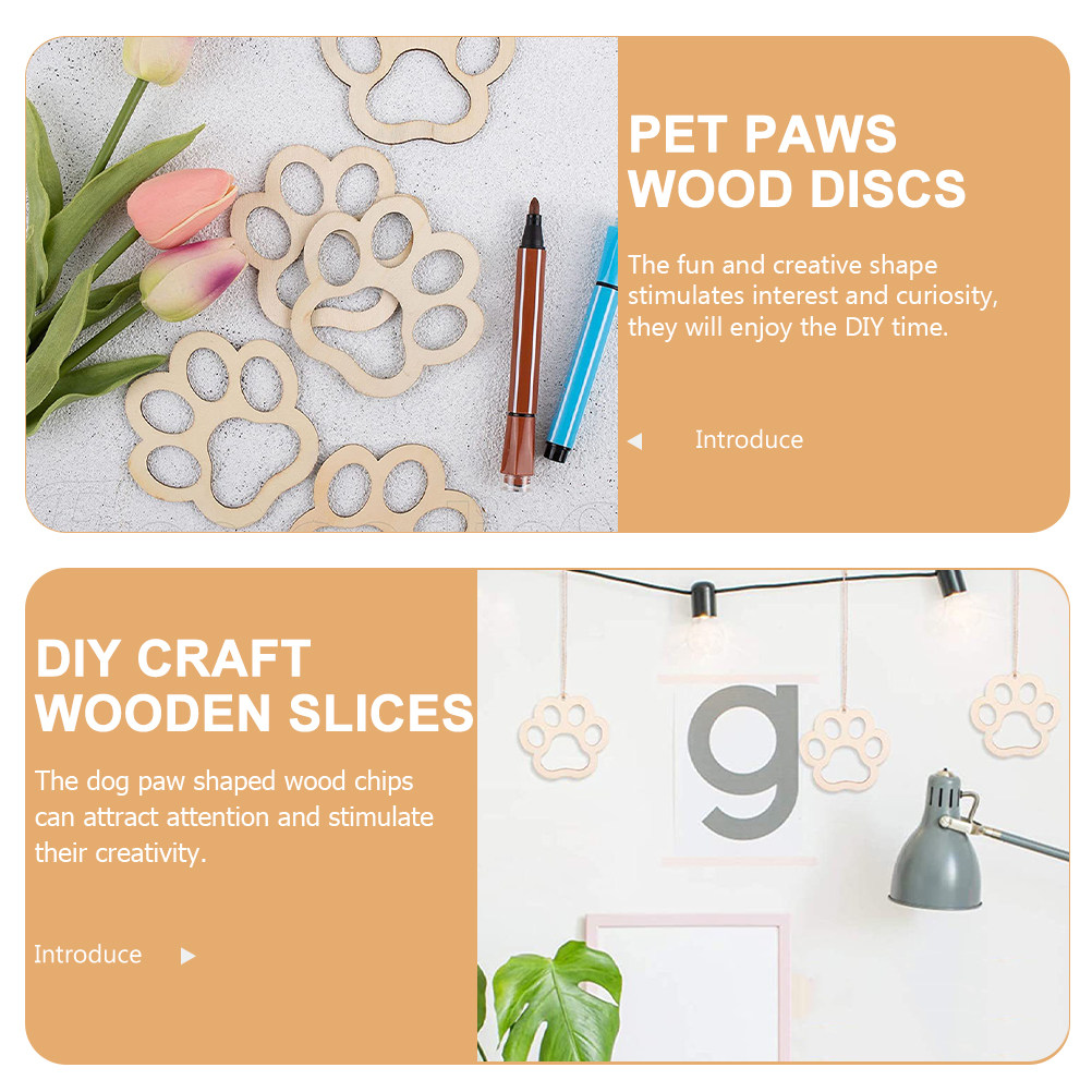 30Pcs Pet Dog Paw Wooden Cutou - Pet Supplies For Dogs recensie en prijs
