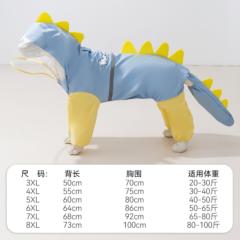 Large Dog Dinosaur Raincoat Go - Dog Raincoat recensie en prijs