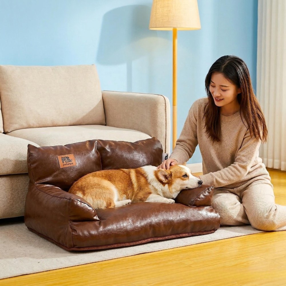 Luxury Faux Leather Dog Bed So - Pet Supplies Dog Wash recensie en prijs